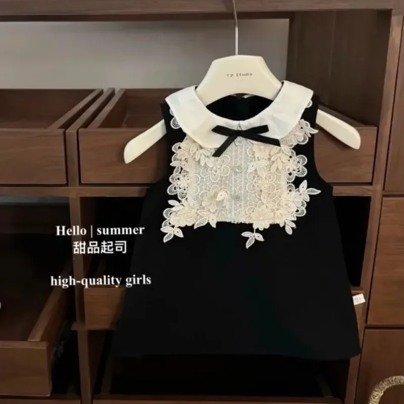 

2026 New Baby Girl's French Dress Spring and Autumn Children's Princess Doll Collar Birthday Vest Skirt