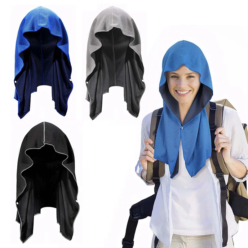 Quick Drying Exercise Cool Towel Headscarf Fitness Beach Camping Sun Protection U-shaped Cool Hoodie Towel For Men And Women