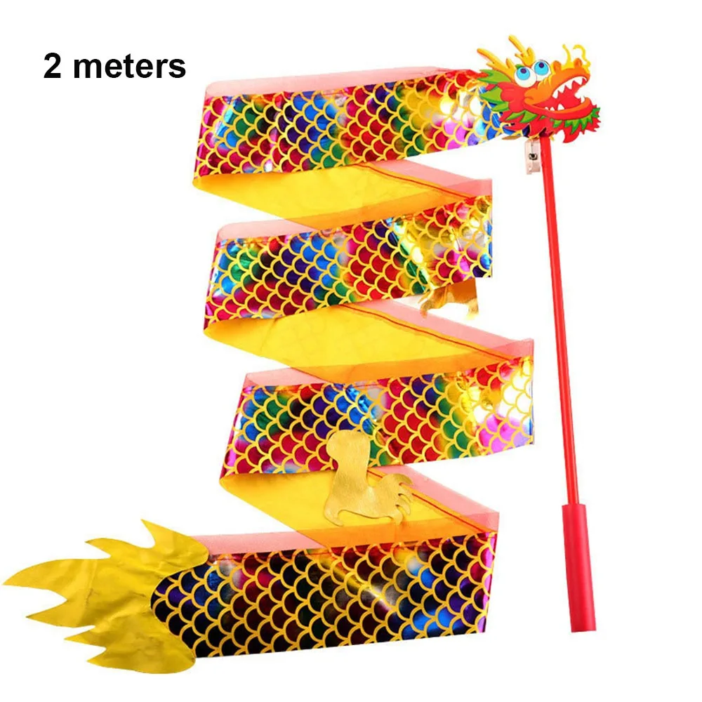 New 1/2meters Dance Stripe Ribbon Colorful Multistyles Rhythmic Art Gymnastics Ballet Gym Dragon Dance Lantern Ribbon