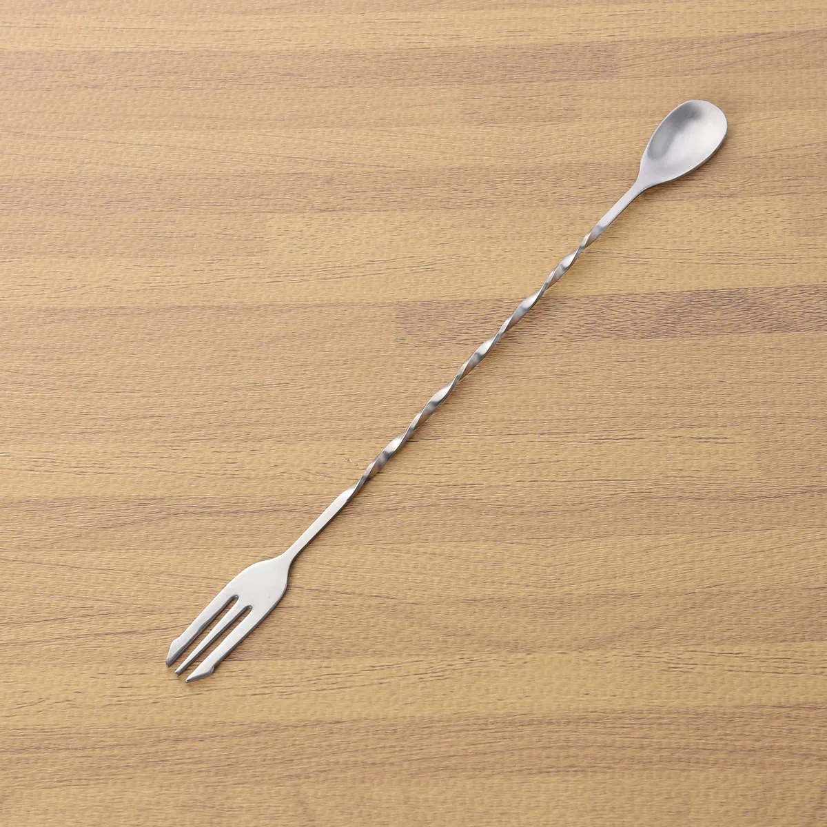 

304 Stainless Steel Bar Accessories Spoon Stick Cocktail Mixing Fork Bartender Tool Pick Long Handle