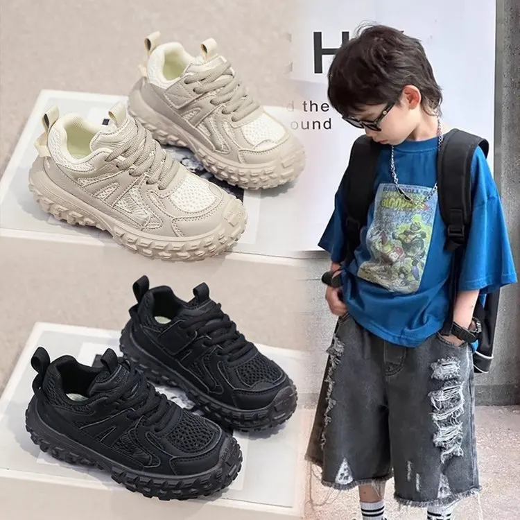 Children's Casual Shoes 2026 Autumn Style Net Breathable Non-slip Running Shoes For Boys And Girls Comfortable Outdoor Footwear