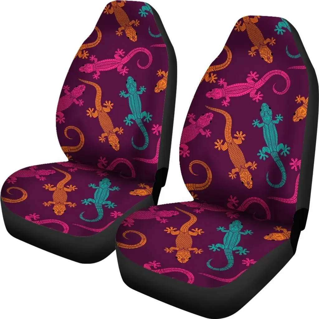 Lizard Pattern Print Seat Cover Car Seat Covers Set 2 Pc, Car Accessories Car Mats