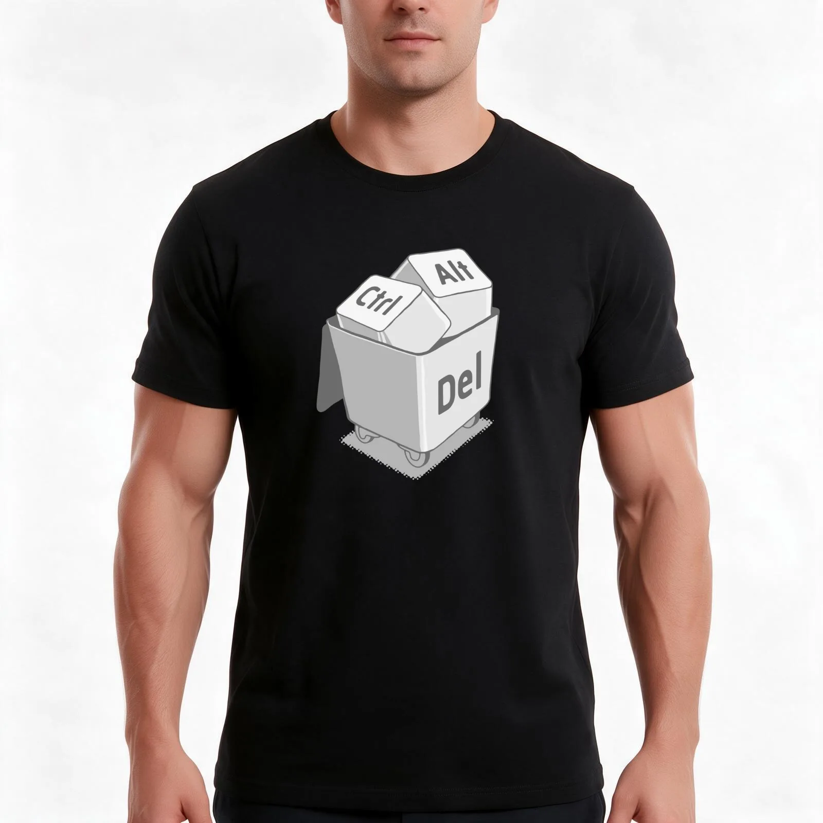 keyboard T-Shirt, Summer Casual Cotton Tee, Oversized Streetwear Tops, Vintage Graphic Print, Loose Fit Short Sleeve