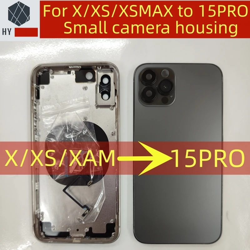 DIY Back housing For iPhone X XS to 15 Pro Back Cover For XS MAX To 15 Pro MAX Housing For X XS XS MAX Up To 15 Pro 15Pro Max