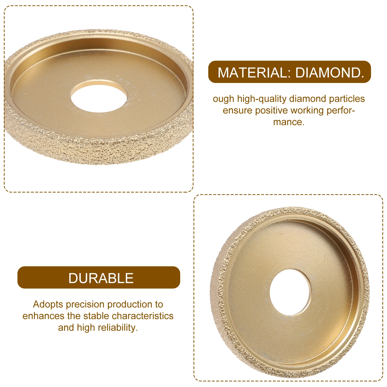 

1Pcs Diamond Grinding Wheel Precision Brazing Fast Cutting Disc for Marble Granite Masonry Stone Grinding Wheel
