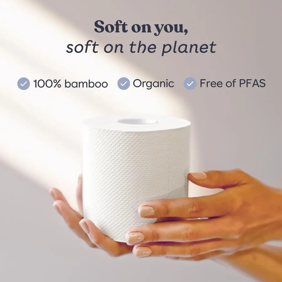 Bamboo Toilet Paper 3 Ply Sustainable Toilet Tissue 24 LongLasting Rolls amp 360 Sheets Per Roll Septic Safe Organic, Plastic am