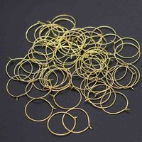 100pcs 20MM 25MM 30MM 35MM Round Loop Hoop Circle Earrings Iron Wire Earring Blank Ear Hook for DIY Earring Jewelry Findings