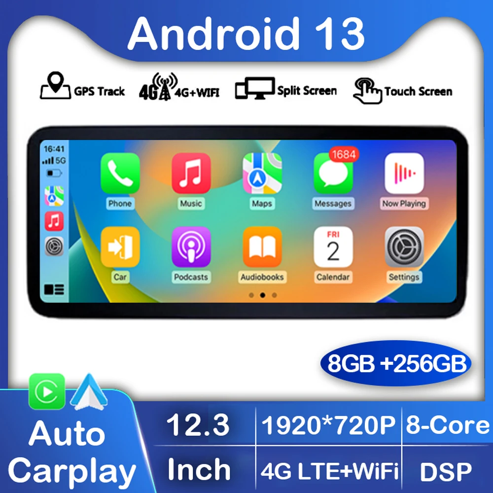 

12.3 Inch Android 13 Car Radio For Mercedes Benz A GLA CLA G Class W176 X156 C117 W463 Auto GPS Multimedia player Carplay Stereo