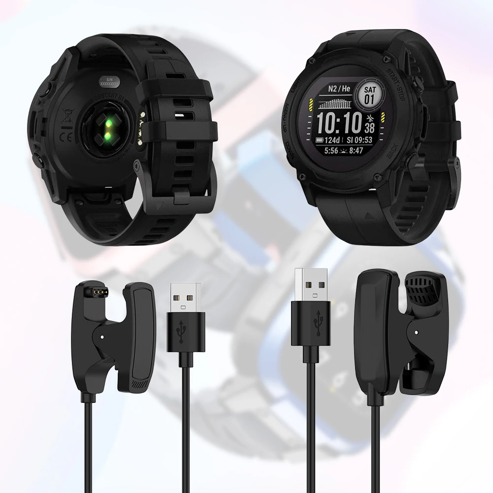 

1 м зажим для зарядки, сменный USB-кабель для зарядки, зарядное устройство, док-станция, зажим для подставки с передачей данных для Garmin Descent G1 Solar