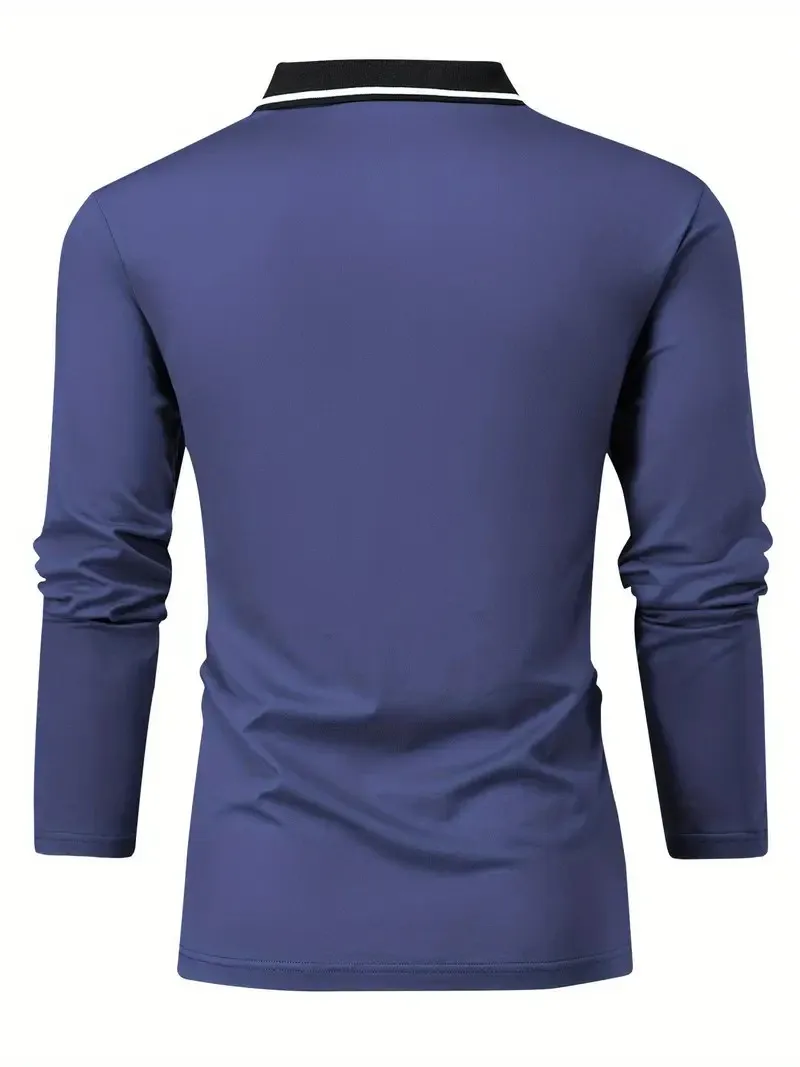 Das Neue Herren-Langarm-POLO-Shirt für Frühling und Herbst 2025 mit Street-Fashion-Design und Komfort durch 3D-Buchstabendruck – Detail 17