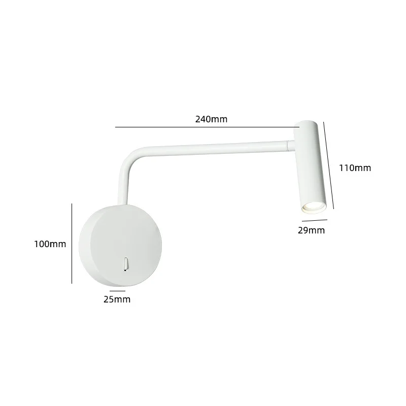 Scandinavische verstelbare wandlamp Moderne eenvoudige LED-tafellampen wit zwart zilver goud nachtkastje kantoorstudie Lezen Vloerverlichting
