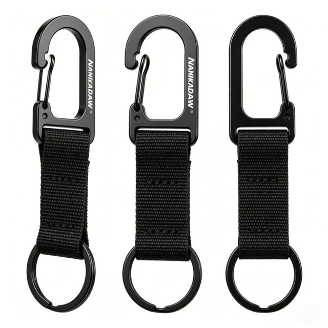 1/2Pcs Webbing Spring Snap Hook Carabiner Quick Clip Key Ring Keychain Backpack Accessory for Outdoor Camping Hiking EDC Gear 6