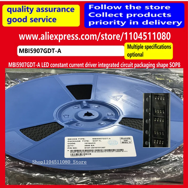 5PCS/ Brand new original genuine MBI5907GDT-A LED 5907constant current driver integrated circuit packaging shape SOP8 MBI5907