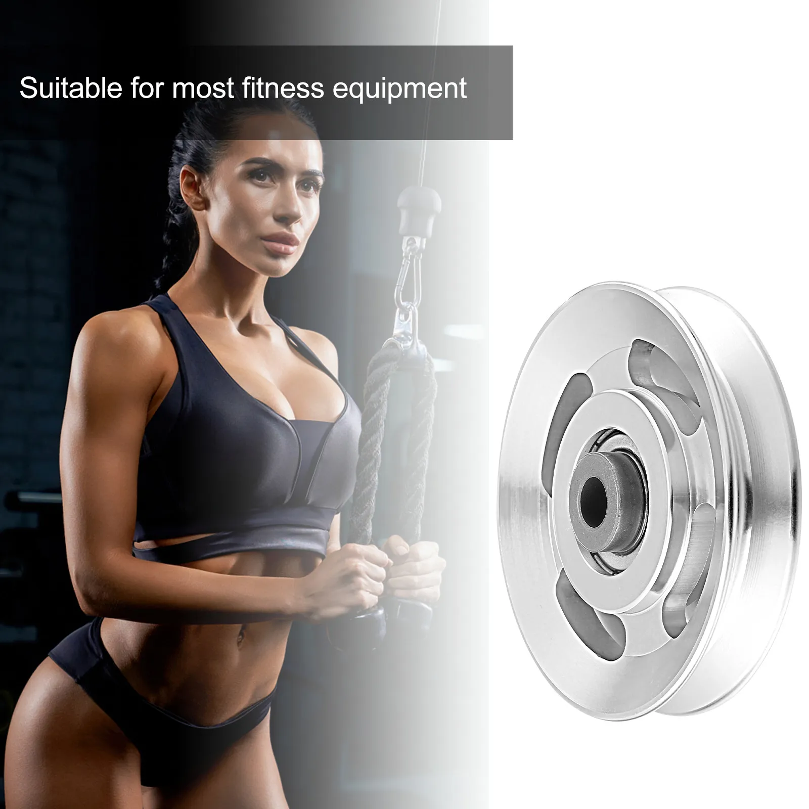 Aluminum Alloy Gym Equipment Pulley Wheel 3.46 Inch Universal Bearing Pulley Smooth Silent Fitness Accessory Fitness Accessory