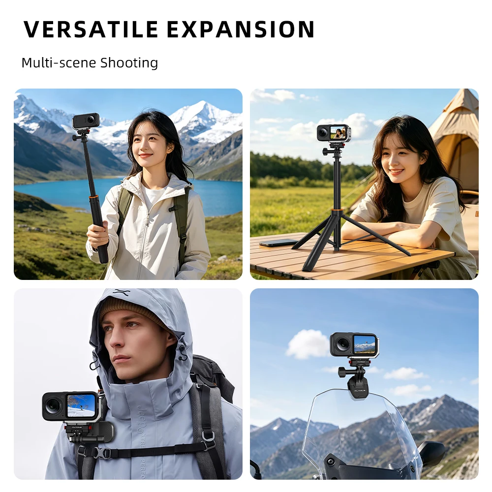 Uchwyt montażowy Flymile X6 do kamery Insta360 X6, poziomy/pionowy, metalowa podstawa adaptera z otworem na śrubę 1/4 cala — zdjęcie produktu 6