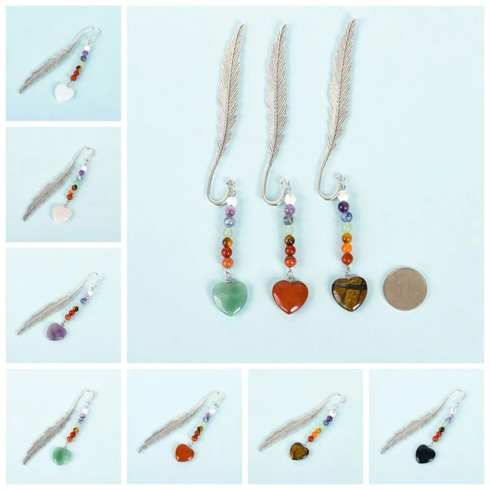 Reading Bookmark Healing Stone Bookmark Book Paginator Pagination Mark Crystal Beads Bookmark Good Luck Book Clip