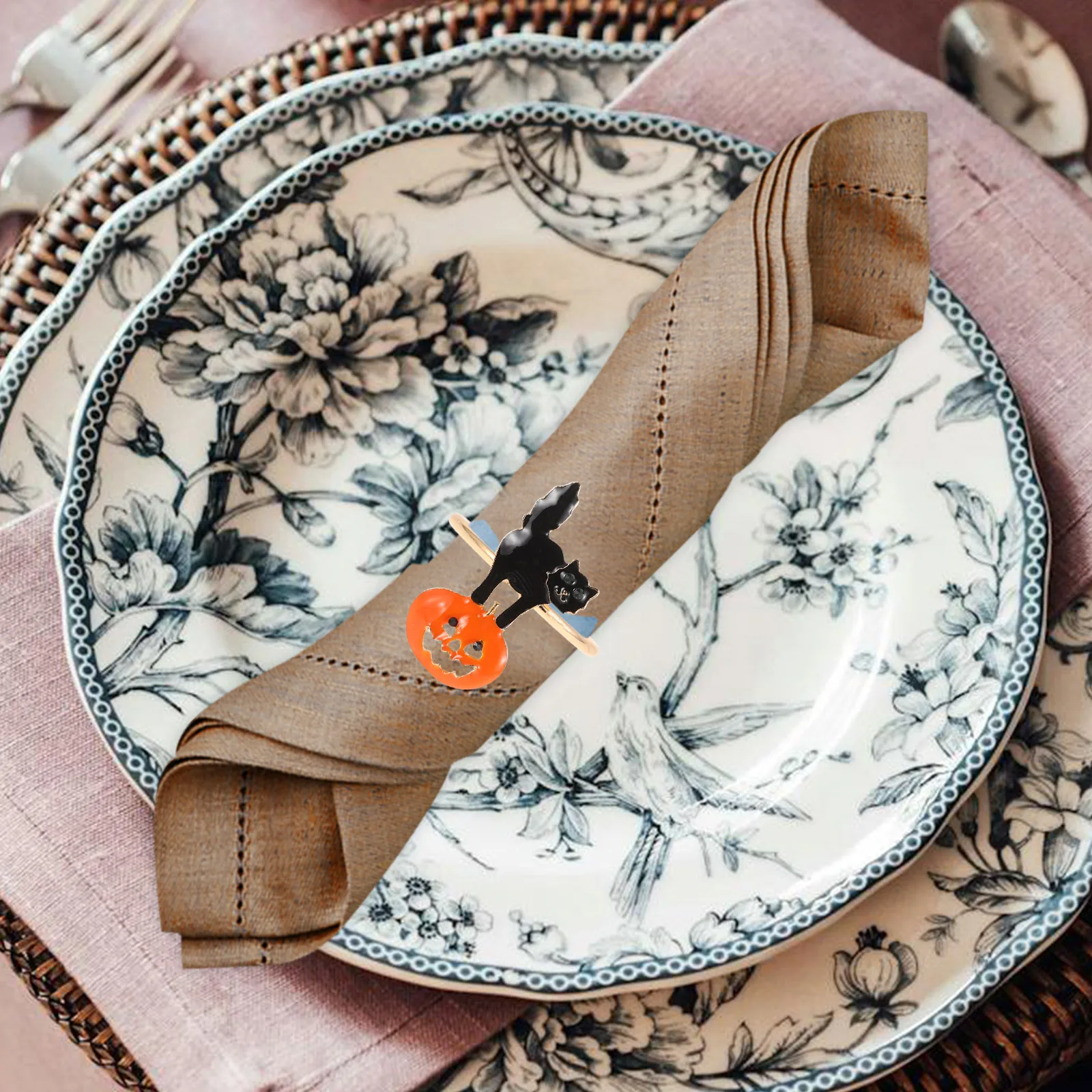 

6 Pcs Napkin Buckle Halloween Party Decoration Holder for Table Decorate Tableware Buckles Alloy Decorations Work