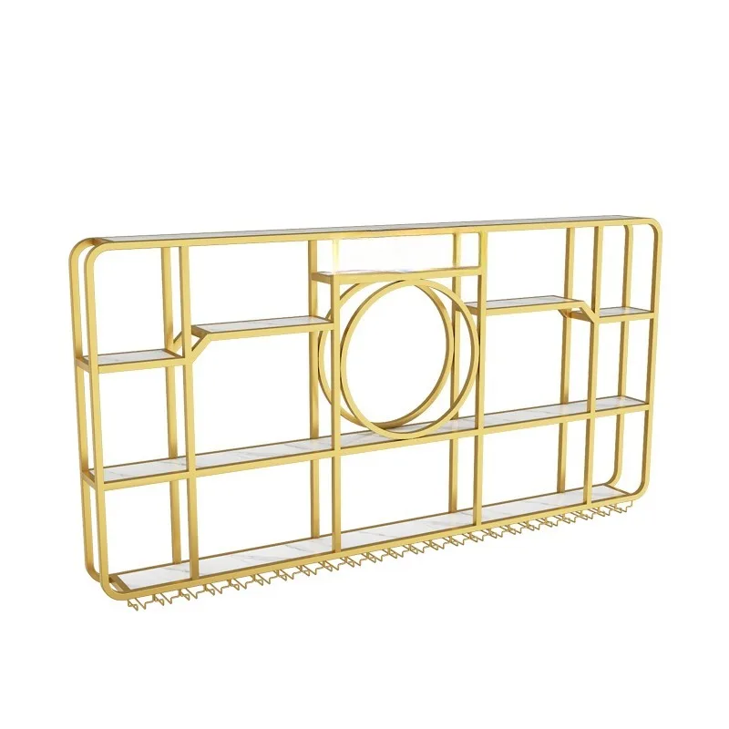 Wall-mounted wine rack Shelf Bar Wrought iron luminous display shelf Creative restaurant Wine cabinet