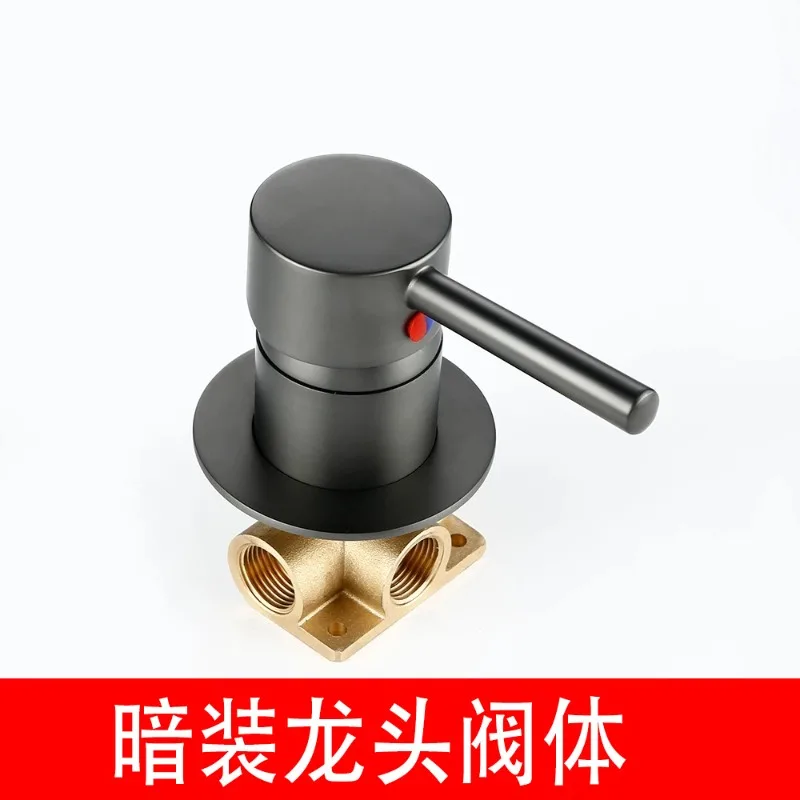 

Brass Mixer Tap Bathroom Water Faucets Shower Diverter Valve Black Chrome Concealed Bifunctional Hot Cold Valve Contral Valve
