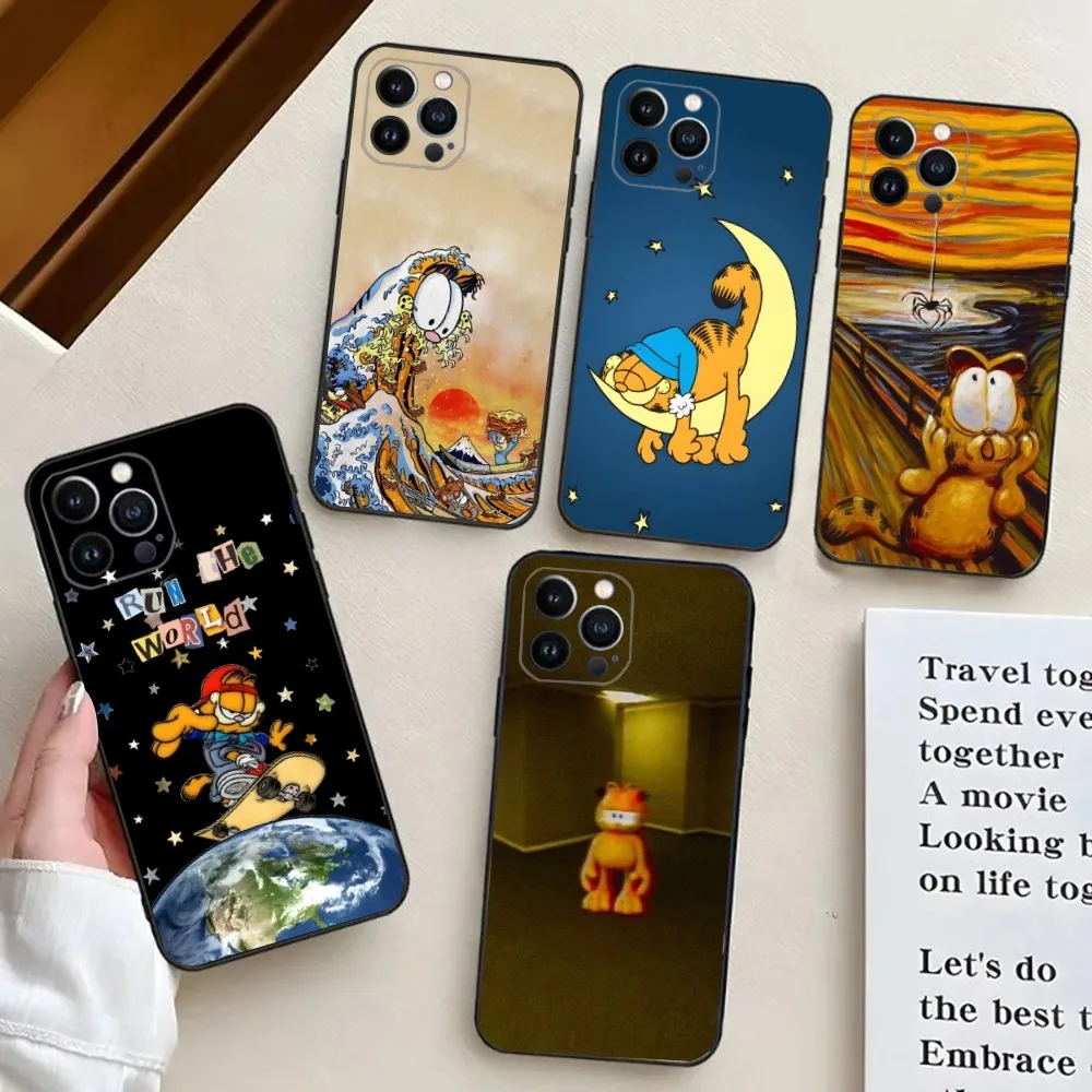 Cute Cat G-GarfieldeS  Phone Case For iPhone 16,15,14,13,12,11,Plus,Pro Max,XS,X,XR,SE,Mini,8,7 Soft Silicone Cover