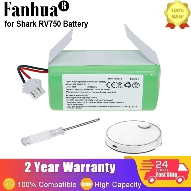 Замена аккумулятора 14,4 В для RVBAT700 Shark ION, аккумулятор Shark Robot Vacuum RV700, RV720, RV750, RV755 Замена аккумулятора 14,4 В для RVBAT700 Shark ION, аккумулятор Shark Robot Vacuum RV700, RV720, RV750, RV755