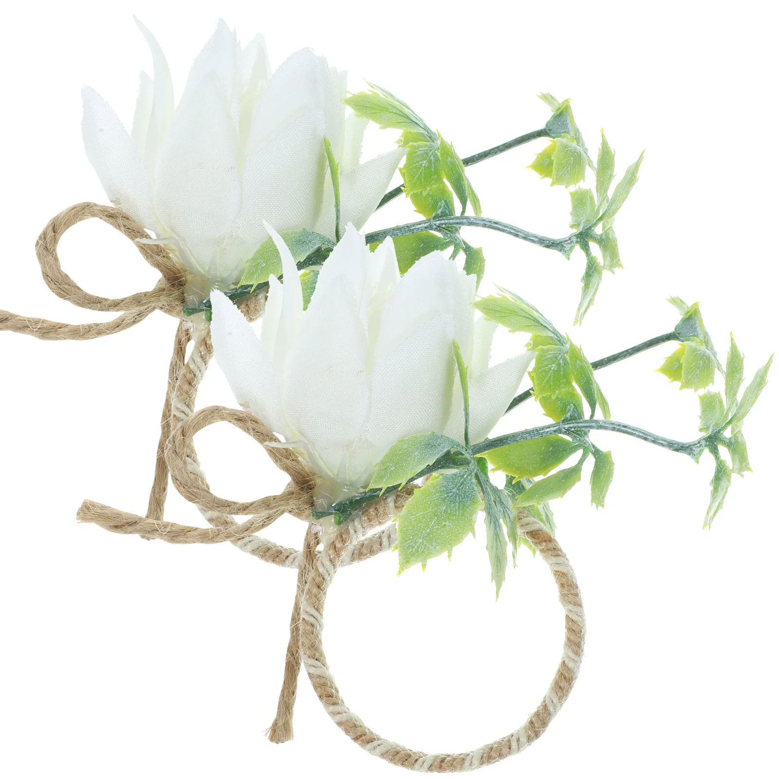 

2Pcs Dinning Table Napkin Rings Simulated Flower Plastic Romantic Table Decor Banquet Dining Party Wedding Napkin Buckles