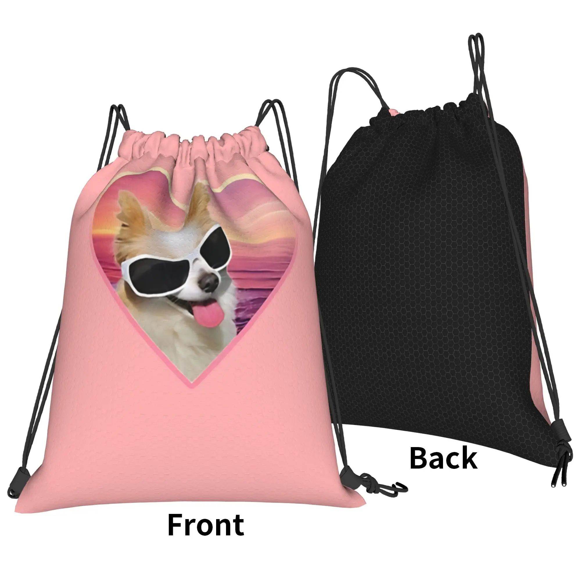 Dog meme Doggo Stickers  Beachy Portable Sports Riding Gym Drawstring Storage Sporty Backpacks