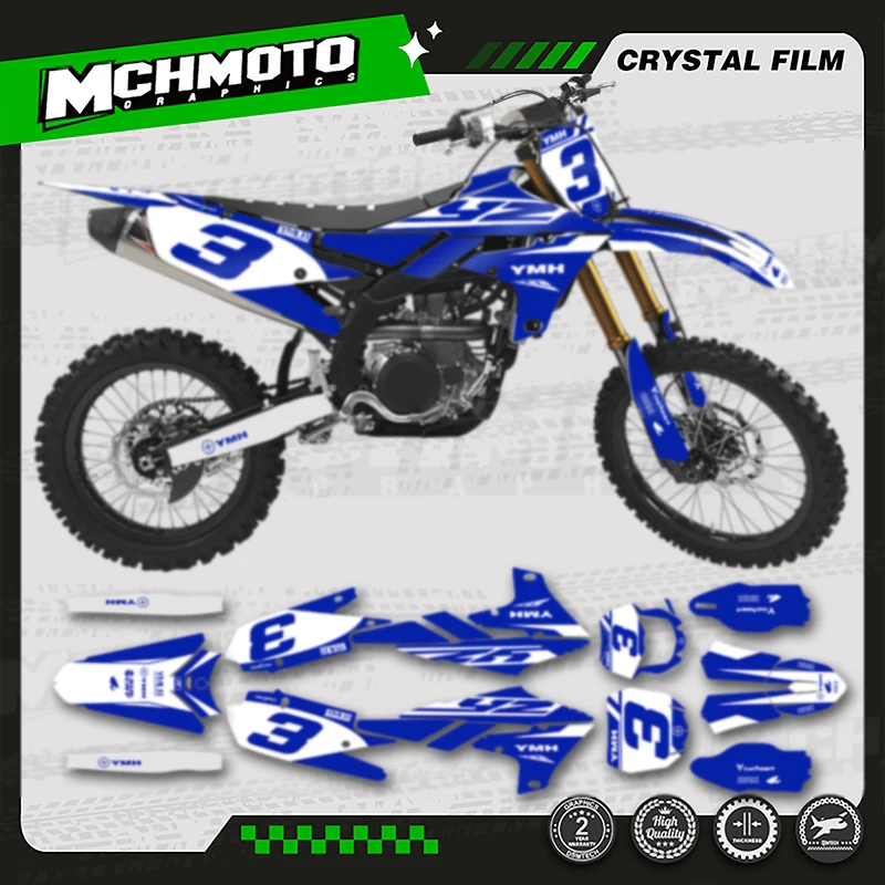

MCHMFG Custom Motorcycle Graphics Decal Stickers Kits For YAMAHA YZF250 2019-2023 YZF450 18-22 WRF450 19-22 WRF250 20-23