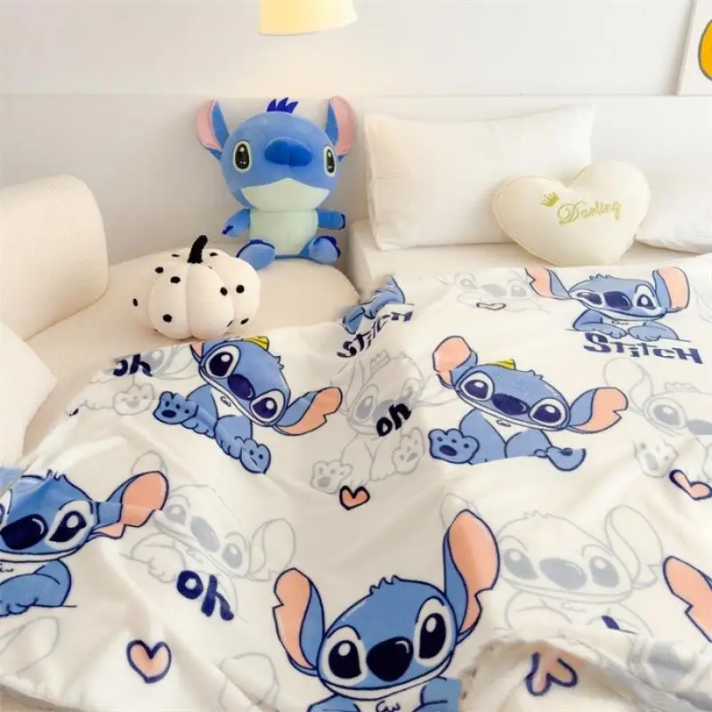 Stitch flanela cobertor anime dos desenhos animados ponto crianças nap cobertor sofá cobertor confortável casal romântico cobertor à prova dwaterproof água