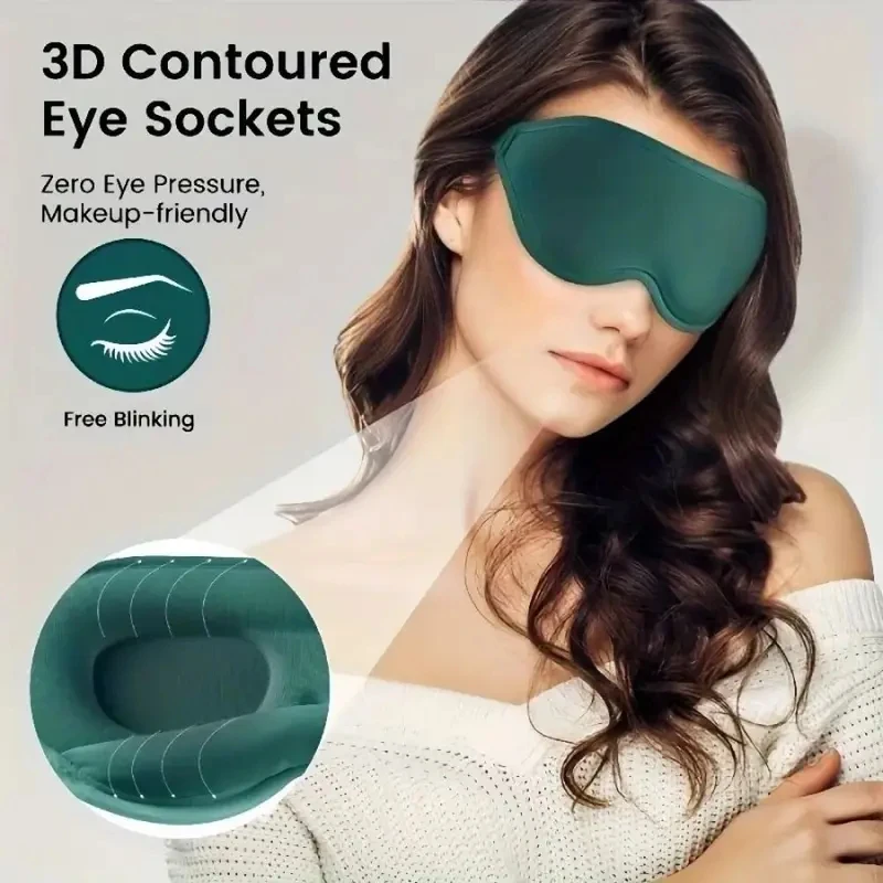 Antifaz para Dormir 3D Transpirable, Antifaz para Ojos con Bloqueo de Luz, Suave y sin Presión, Ideal para Viajes de Verano