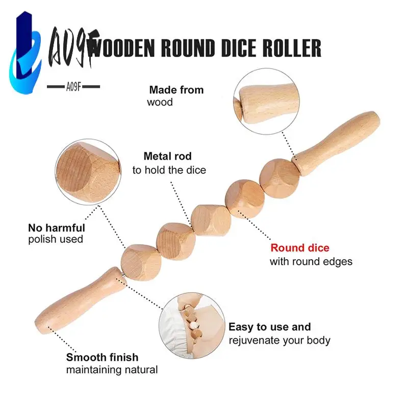 

A09F-6Pcs/Set Wood Therapy Massage Tools For Body Shaping,Fascia Lymphatic Drainage Massager Body Roller Therapy