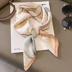 Luxury Brand Silk Scarf for Women Hijab Bandana Fashion 70*70cm Square Scarves Handkerchief Design Shawl Wraps Echarpe Foulard