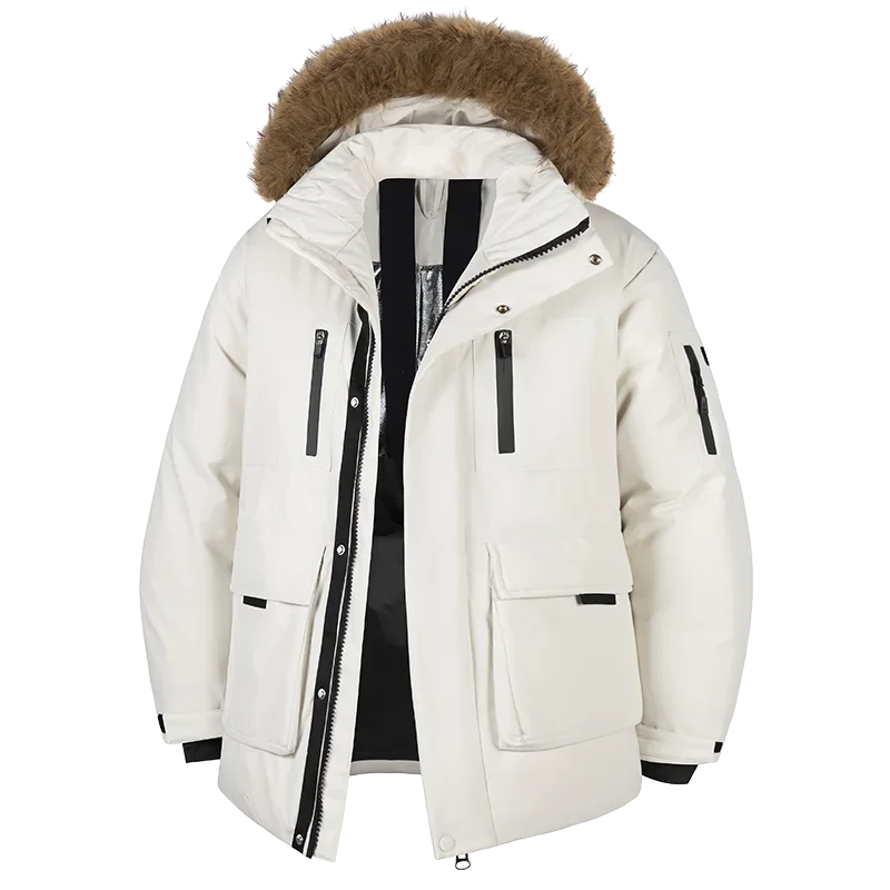 -20 Degree New Down Jacket Male Winter Parkas Men White Duck Down Jacket Hooded Outdoor Thick Warm Padded Snow Coat