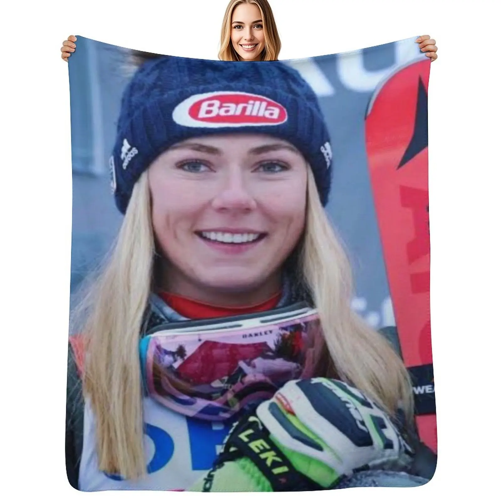 

Mikaela shiffrin Throw Blanket Hairys Summer Beddings Loose Stuffeds Blankets