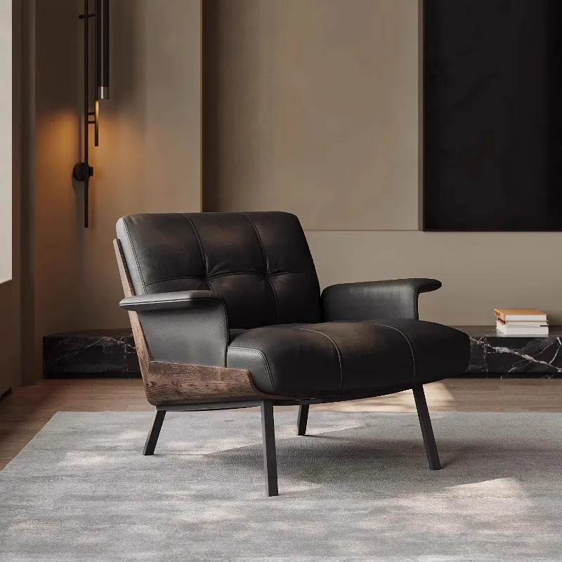 

Italian minimalist single sofa, casual armchair, living room chair