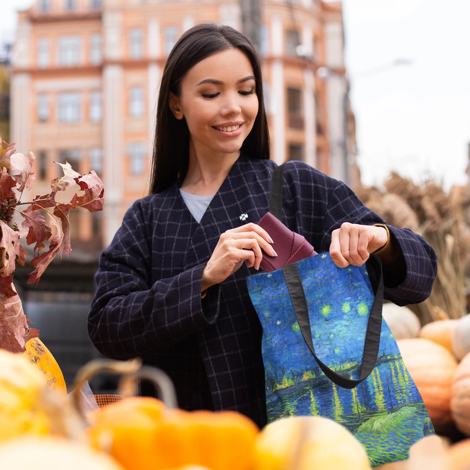 Canvas Bag The Van Gogh Series Print Canvas Bag, Lightweight Shoulder Bag, Versatile Shopper Bag, Holder Handbag