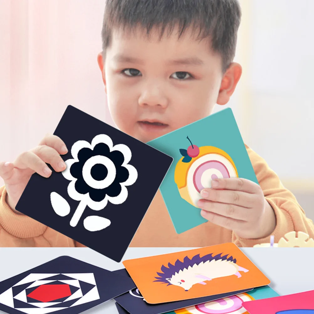 20 Pcs Preschool Card Games Baby Visual High Contrast Cards Toy Color Words Educational Puzzle