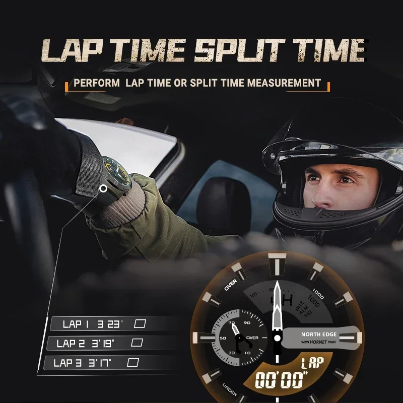 

Able Watch HORNET Роскошные спортивные цифровые часы NORTH EDGE Бег Велоспорт Мировое время Осветитель Наручные часы Мужские водонепроницаемые 50 м