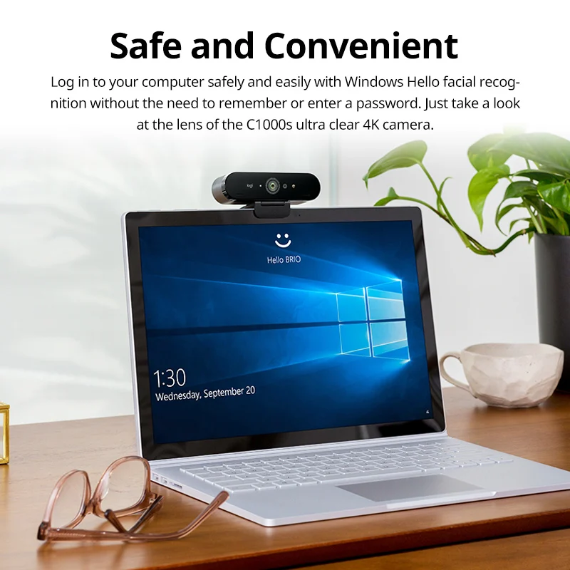 Webcam Ultra HD BRIO 4K C1000s Sempurna untuk Siaran Rekaman Streaming dan Konferensi Video