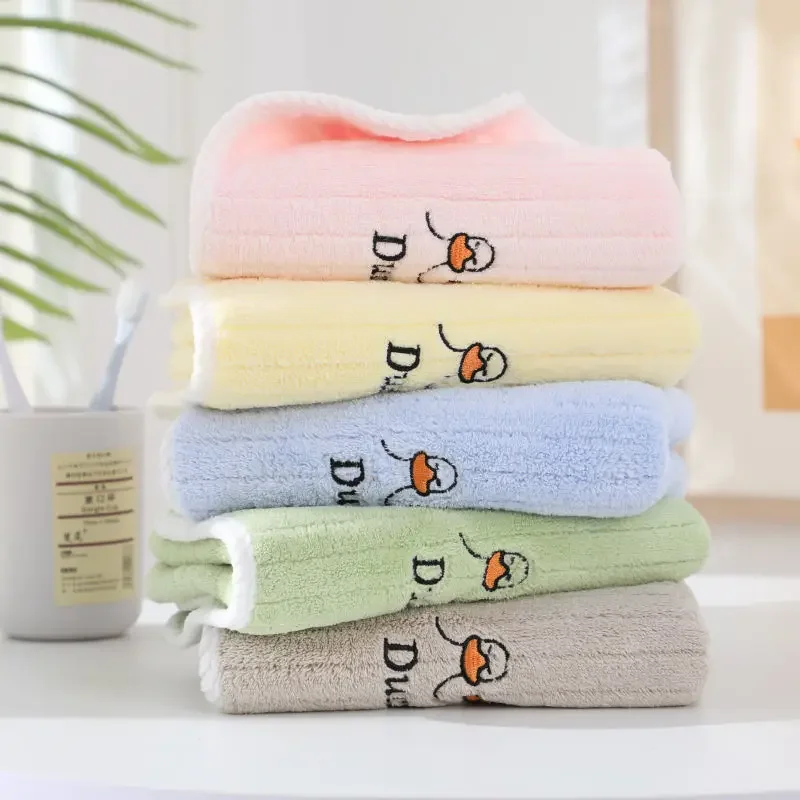 Cute Hand Towels Bathroom Towels with Hanging Loop Microfiber Coral Fleece Absorbent for Kitchen Bathroom Bedroom