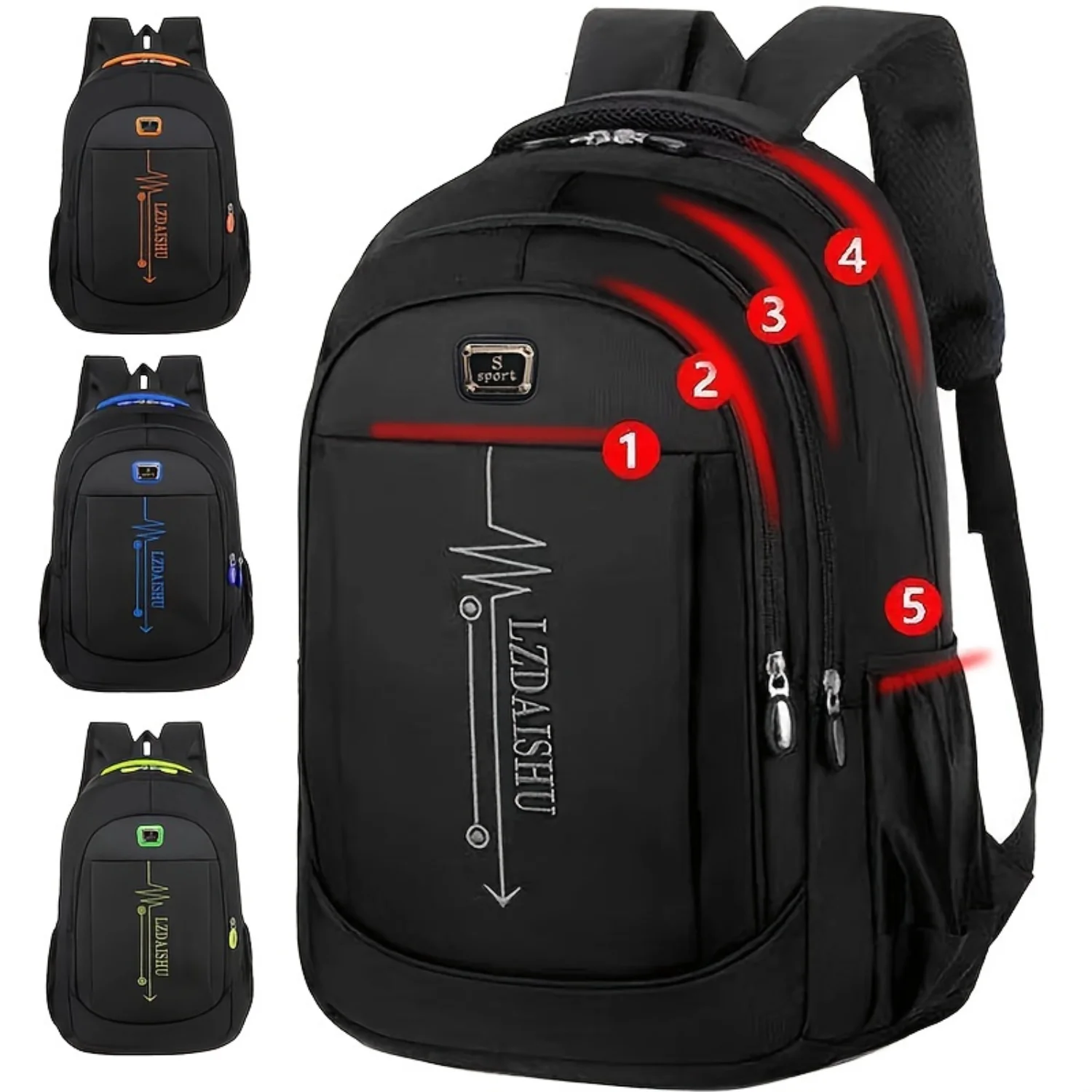 

Mens Backpack-Large Capacity-Multipurpose for School, Travel & Tech Carrying