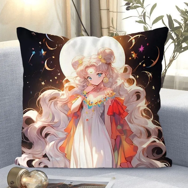 Sailor Moon pillowcase, cute, stylish, personalized cartoon creative Sailor Moon sofa pillowcase, birthday gift for friends