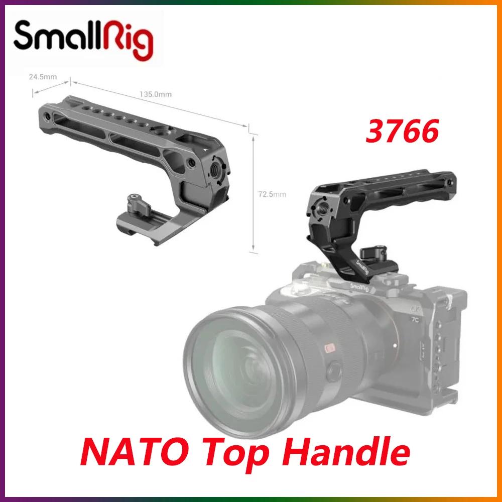 

SmallRig NATO Top Handle Lite with Cold Shoe Portable Camera Handle for Shoot Fit for Sony for Canon for Nikon Camera Cage 3766