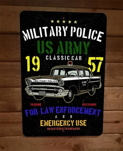 US Army 1957 Military Police Classic Car  Metal Wall Sign