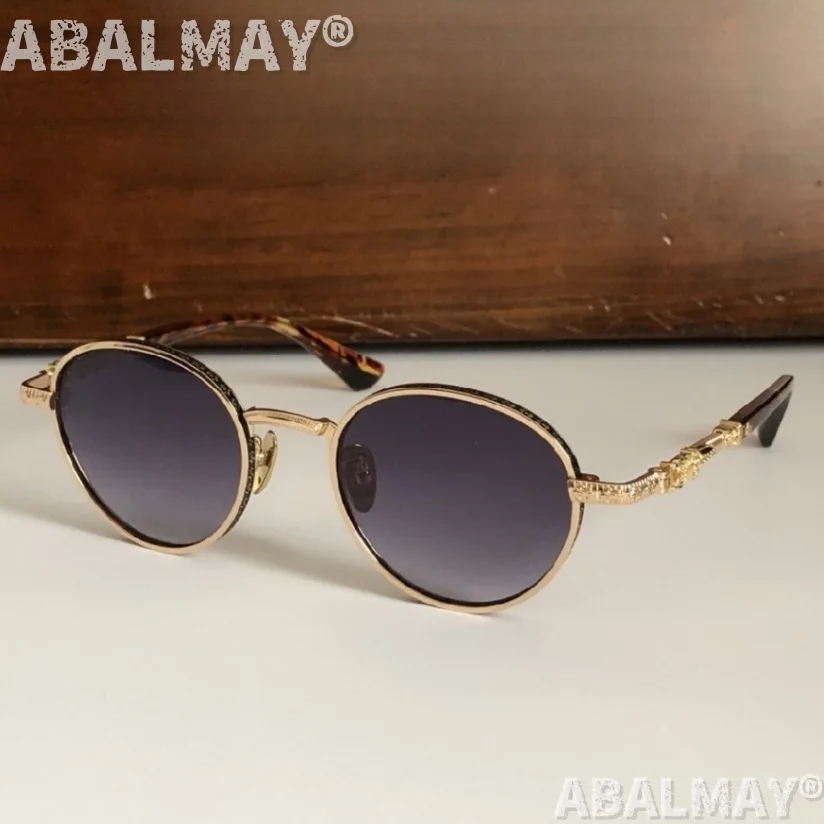 أفضل النظارات الشمسية عالية الجودة للرجال والنساء 8073 حجم 51-20-148 التيتانيوم نمط ريترو تصميم الأزياء نظارات شمسية UV400 مع صندوق