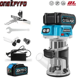 Brushless Electric Wood Router Cordless Trimmer Woodworking Milling Engraving Slotting Trimming Machine Carving Router Tools
