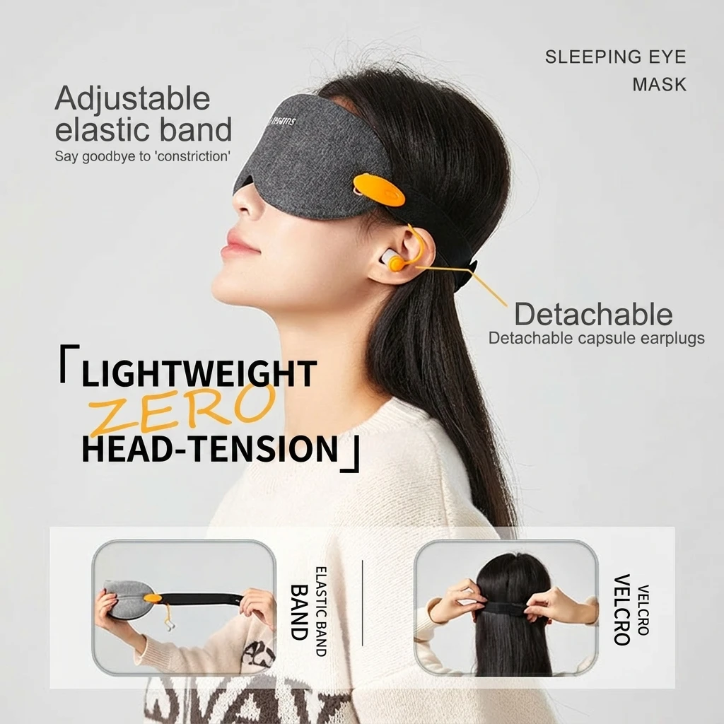 Health care sleep eye mask with earplugs Adjustable eye mask for travel couverture couverture