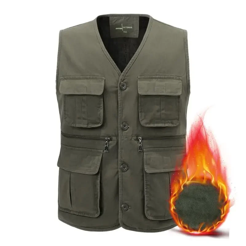 

Autumn and Winter Minimalist Men's Outdoor Leisure Solid Color Thickened Vest