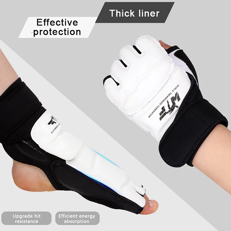 Taekwondo  Leather Foot Gloves Sparring Karate Ankle Protector Guard Gear Boxing Martial Arts Foot Guard Sock Adult Kid