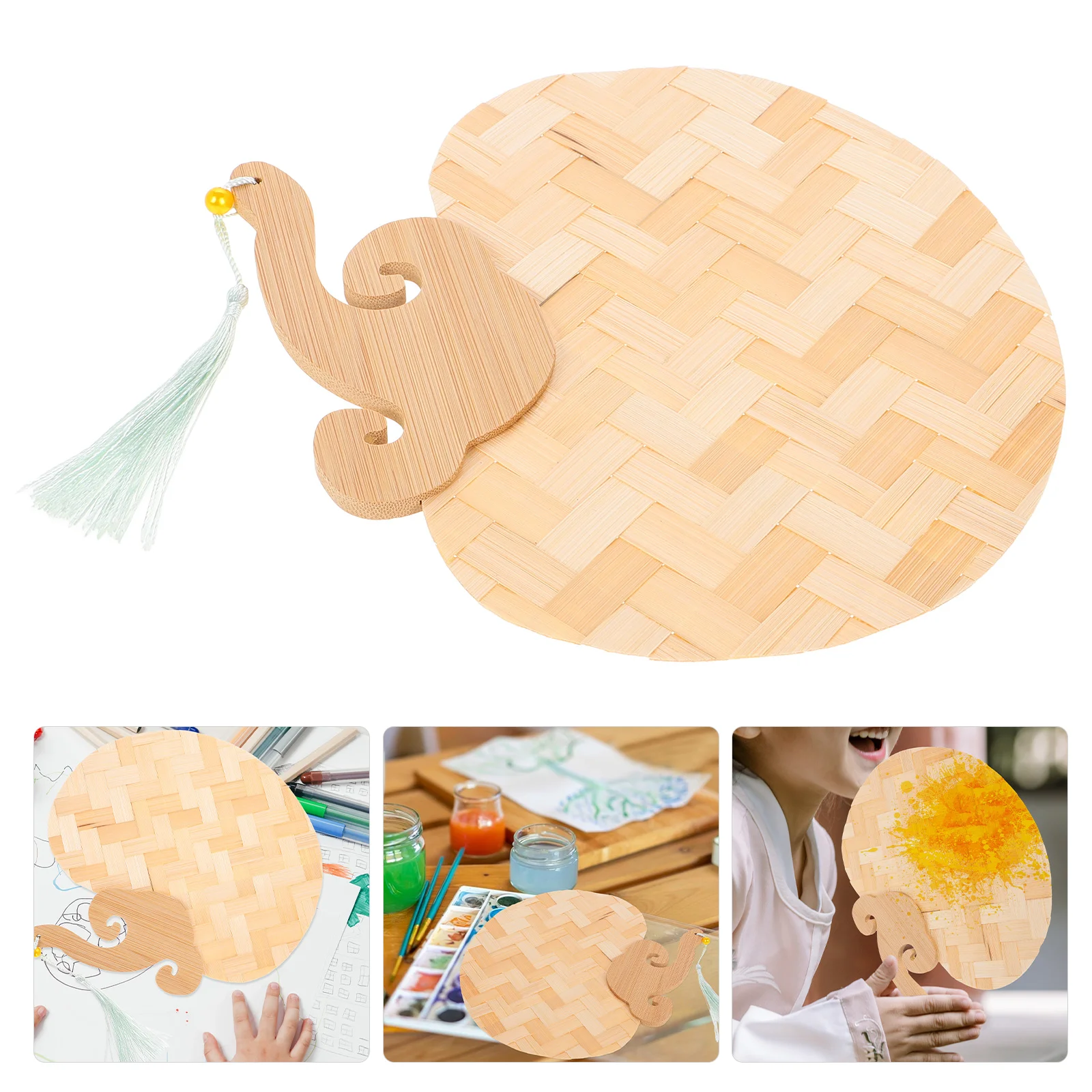 พัดลมไม้ไผ่ Handmade สไตล์จีนธรรมชาติตกแต่ง Party Rustic มือถือทอกิจกรรมกิจกรรมงานแต่งงาน